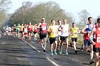 Soon after the start of the Run northumberland Half Marathon.
